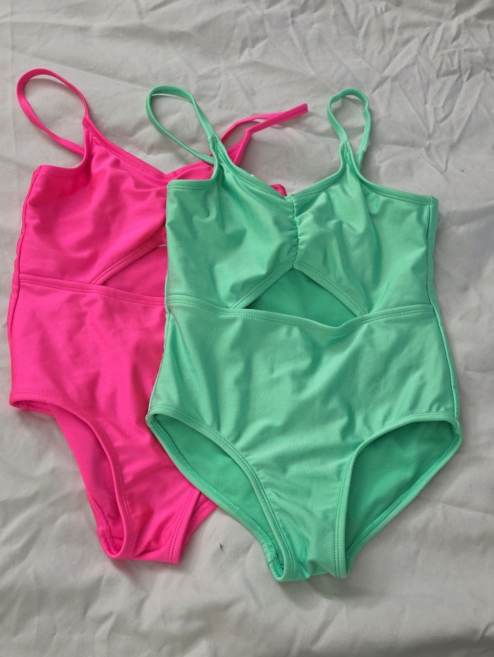 art class Pink & Mint One-Piece Swimsuits for Girls - Size 8